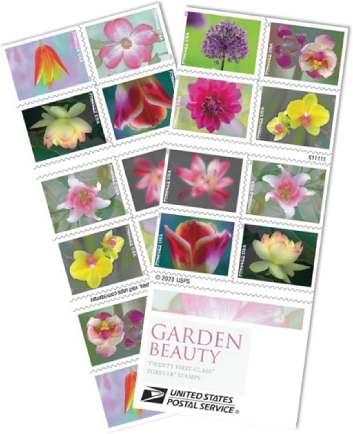 USPS Garden Beauty 2020 Forever Stamps - Booklet of 20 Postage Stamps