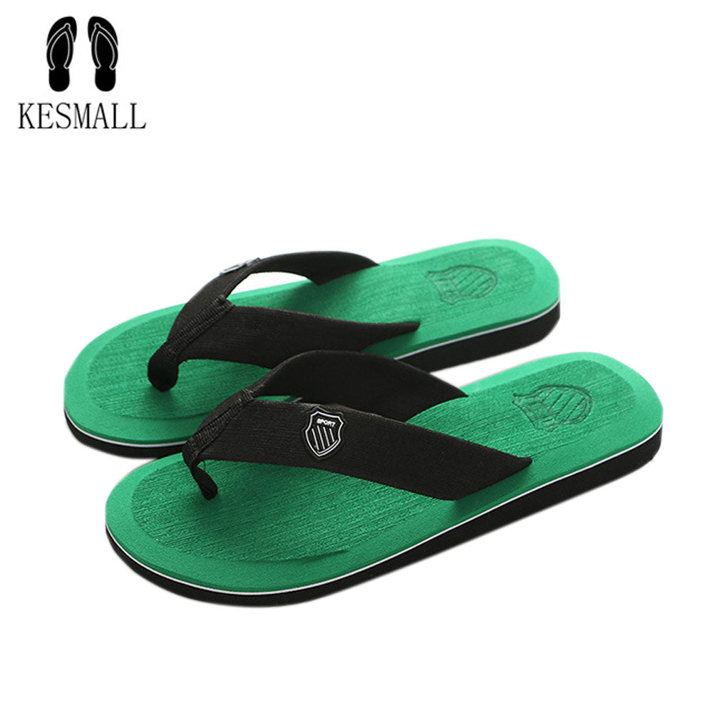 KESMALL  Summer Men Flip Flops High Quality Beach Sandals Non-slide Male Slippers Zapatos Hombre Casual Shoes A10 KESMALL 