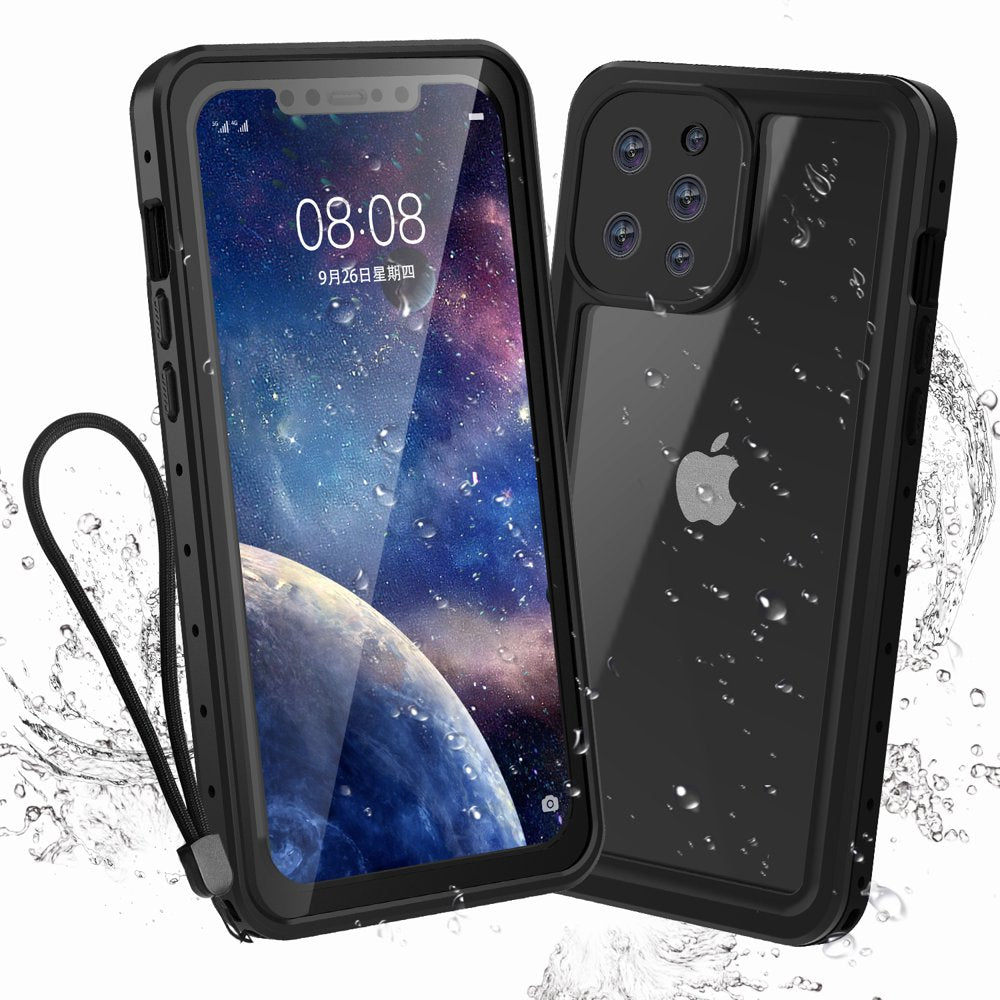 Iphone 12Pro Max Case with Lanyard Built-In Screen Protector 360° Protection Dustproof Waterproof