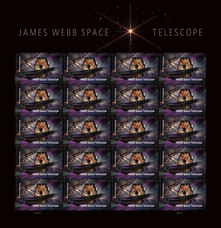 USPS Charles James Webb Space Telescope Forever Stamps - Booklet of 20 Postage Stamps